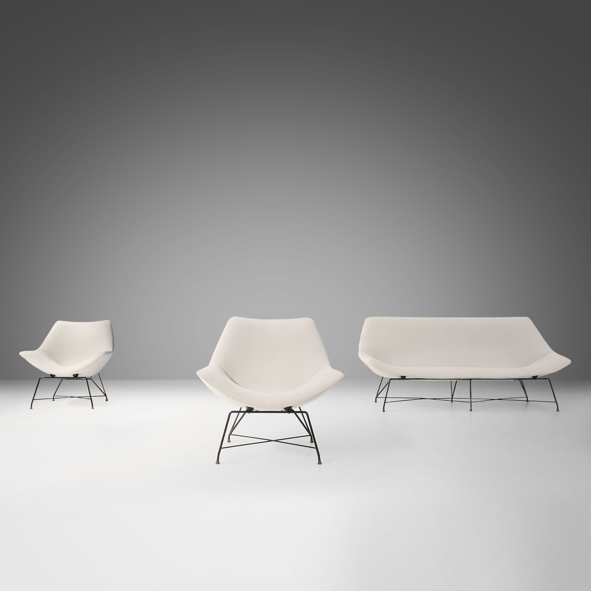 Cosmos Living Room Set of 3 by Augusto Bozzi for Saporiti, Italy, 1954 -img